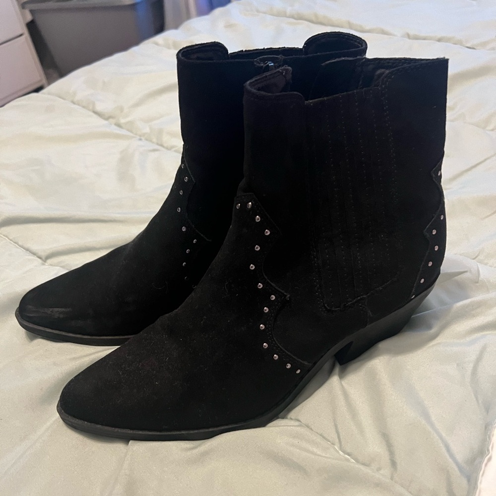 Black booties with studs